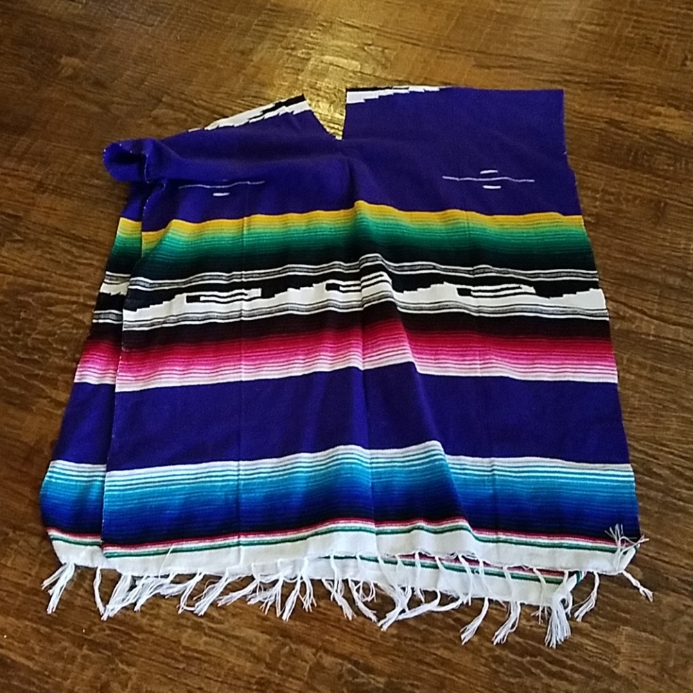 Authentic Mexican blanket poncho